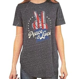 ROYCE BRAND Women’s Small Navy Peace & Love Navy Space Dye T-Shirt